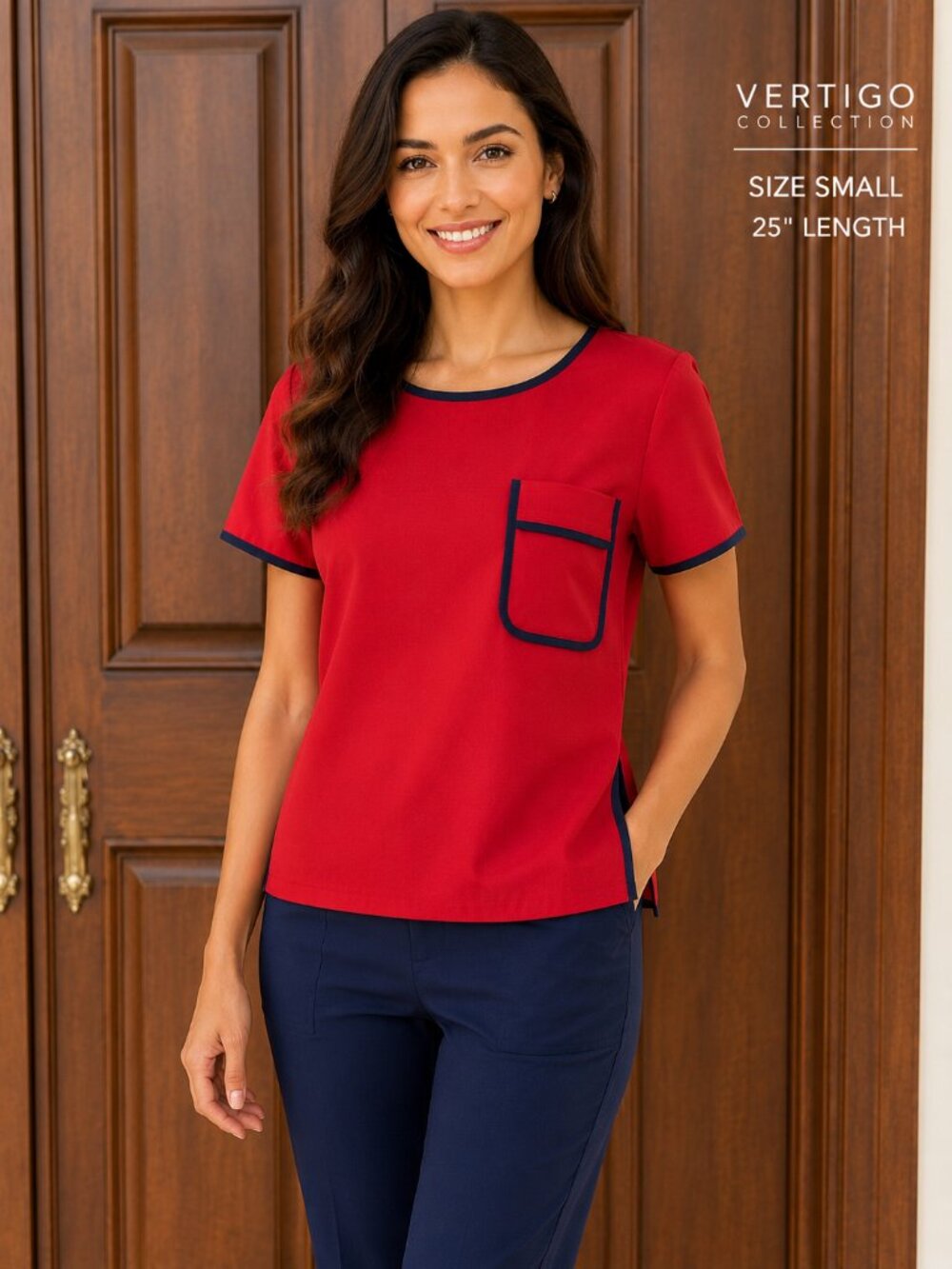 Vertigo Collection Contrast Trim Top – Size Small